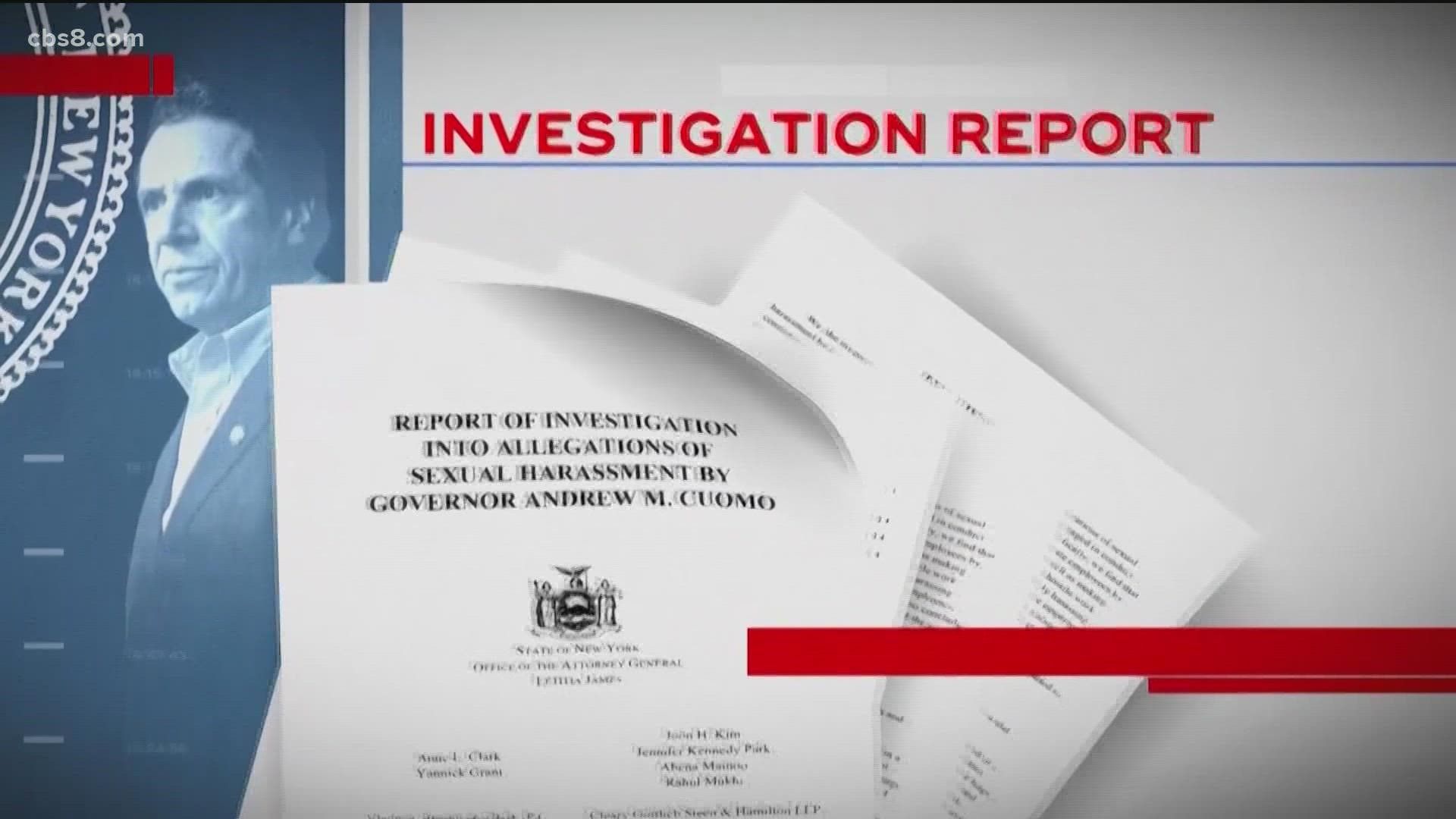 Investigators said Cuomo subjected women to unwanted kisses; groped their breasts or buttocks or otherwise touched them inappropriately.