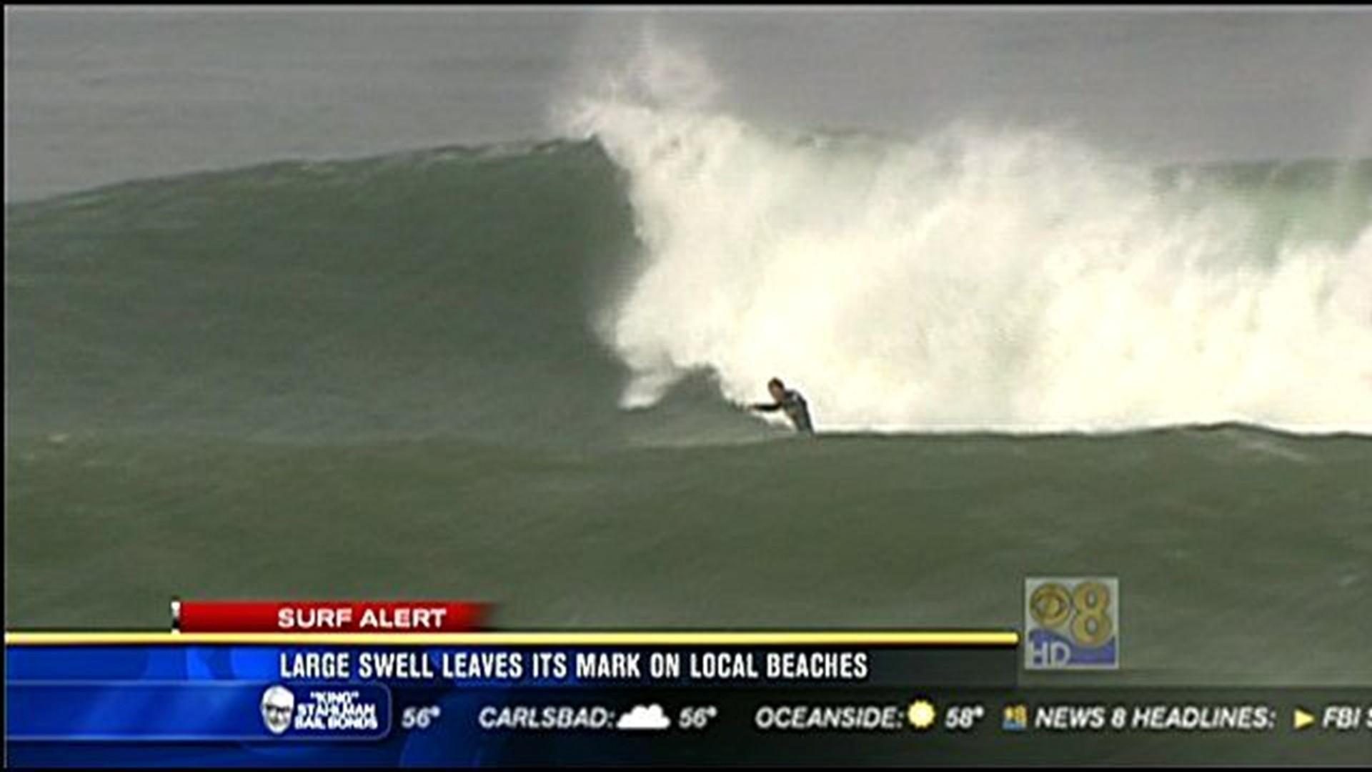 Big waves roll in again, expected to be head-high or bigger
