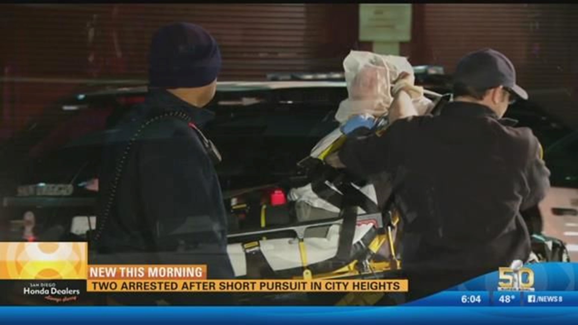 Two arrested after short pursuit in City Heights | cbs8.com