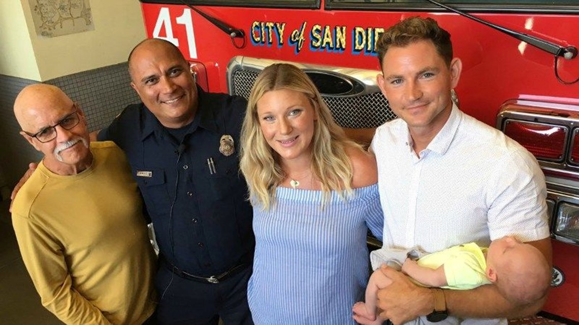 Firefighters get a visit from the baby they helped deliver | cbs8.com