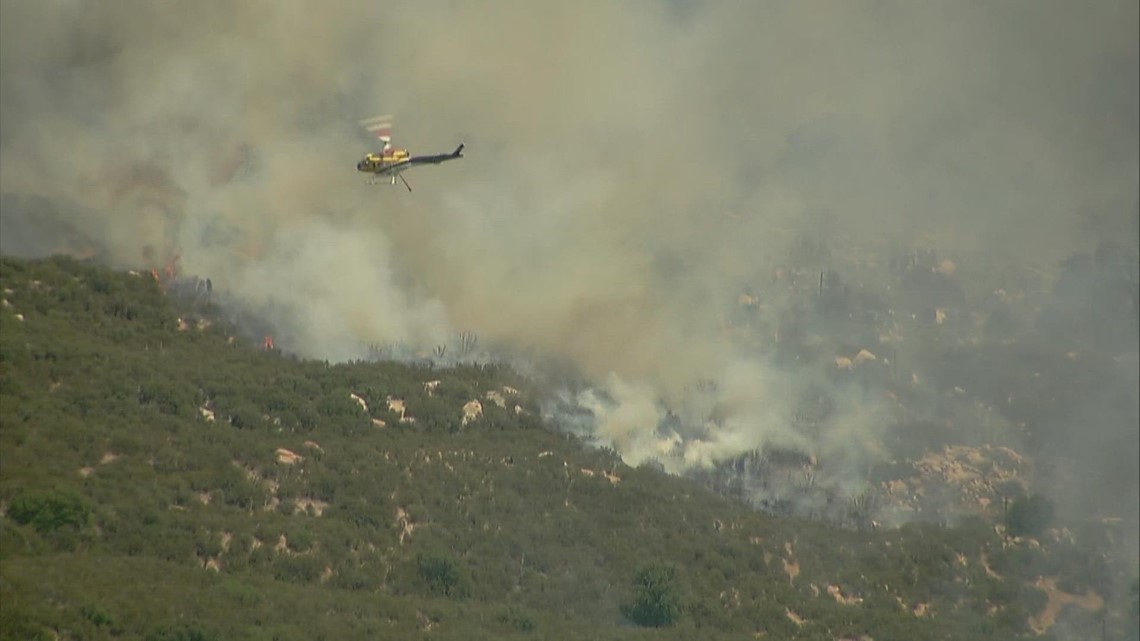 Fire crews battling 20+ acre brush fire in Pine Valley near Nobel ...