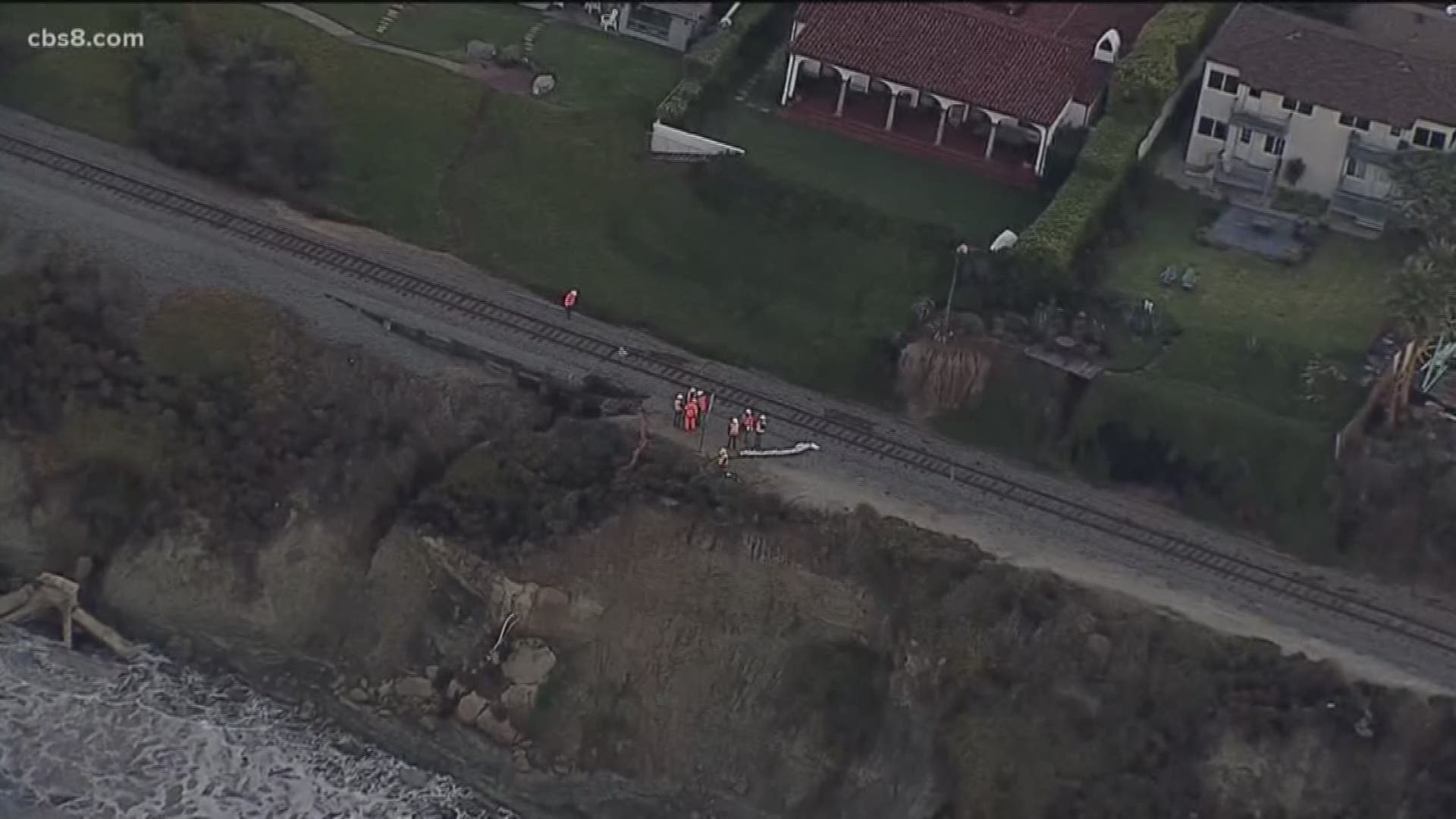 The NCTD announced that it will temporarily suspend service south of the Solana Beach rail station to repair a section of track washed out by this week's heavy rains