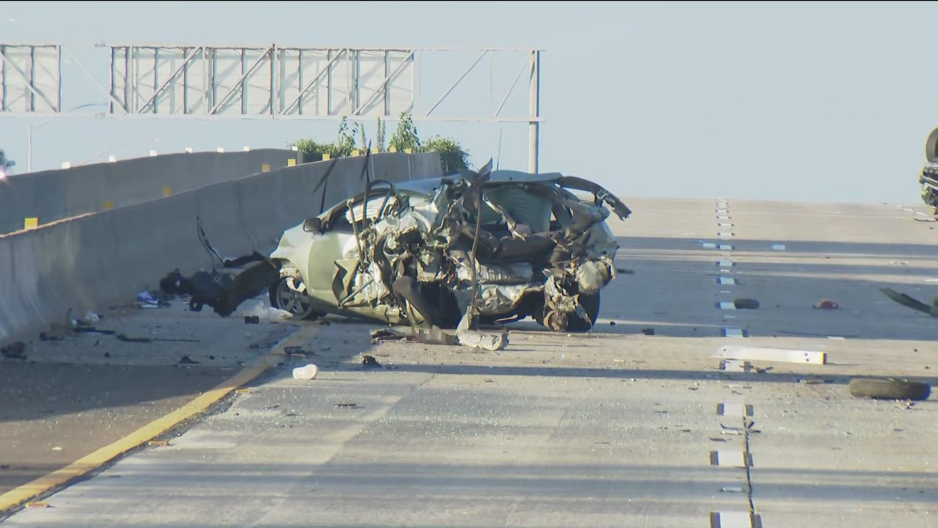 Southbound State Route 163 at Interstate 805 in the Kearny Mesa area was closed Friday morning following a fatal crash overnight.