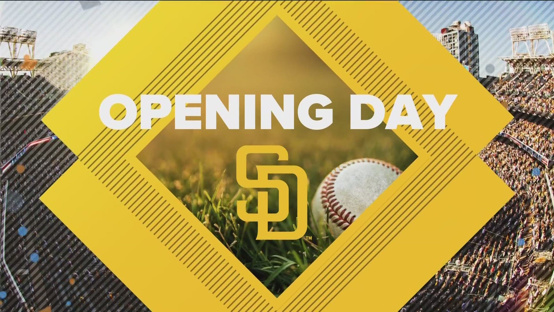 The first pitch in the Padres home opener is at 1:10 p.m. with right-handed pitcher Yu Darvish taking the mound.