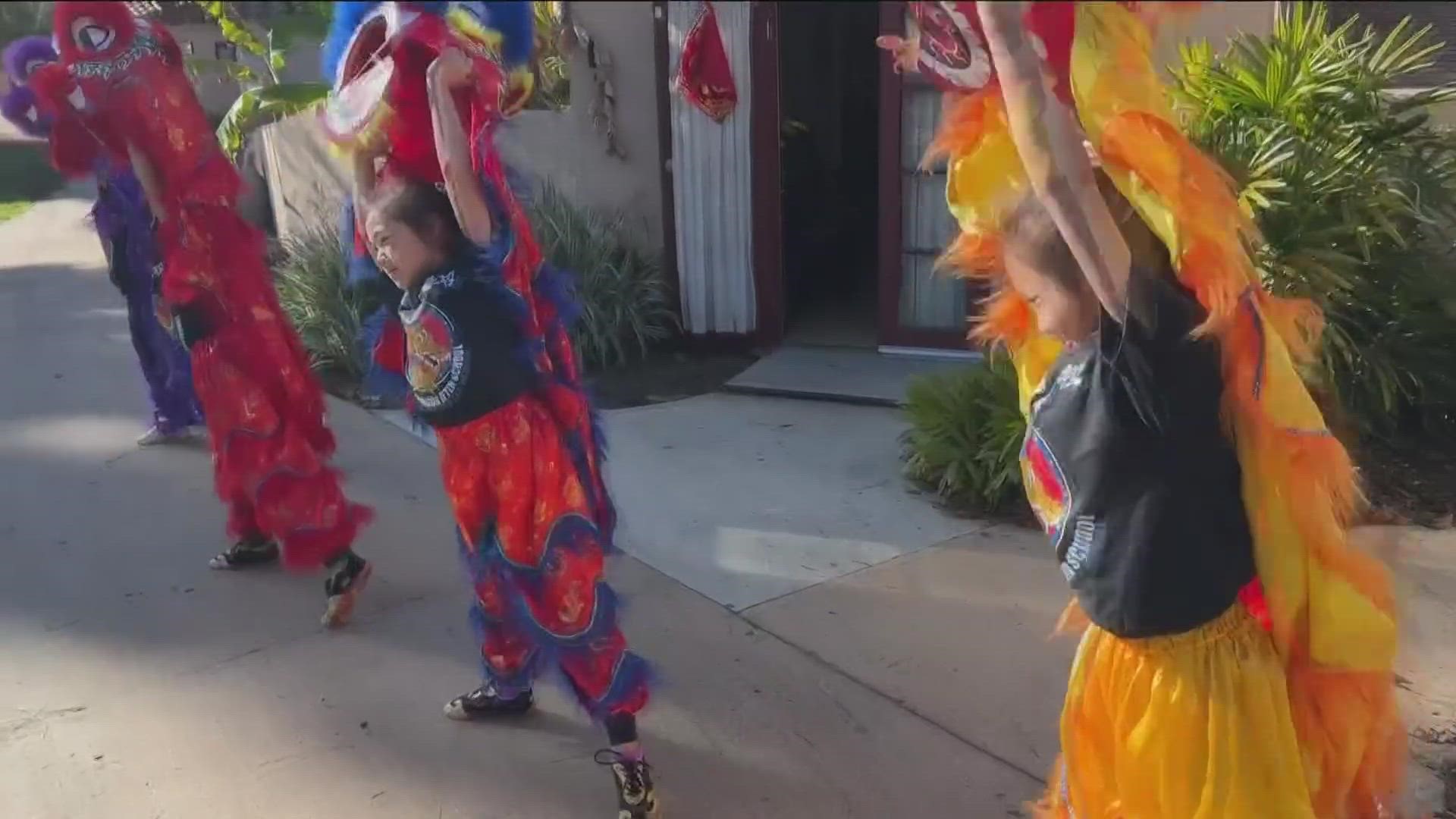 Young girls in Sorrento Valley's Golden Dragon after-school program and women from Blue Ming Asian Artists plan to perform for New Year's events this weekend.