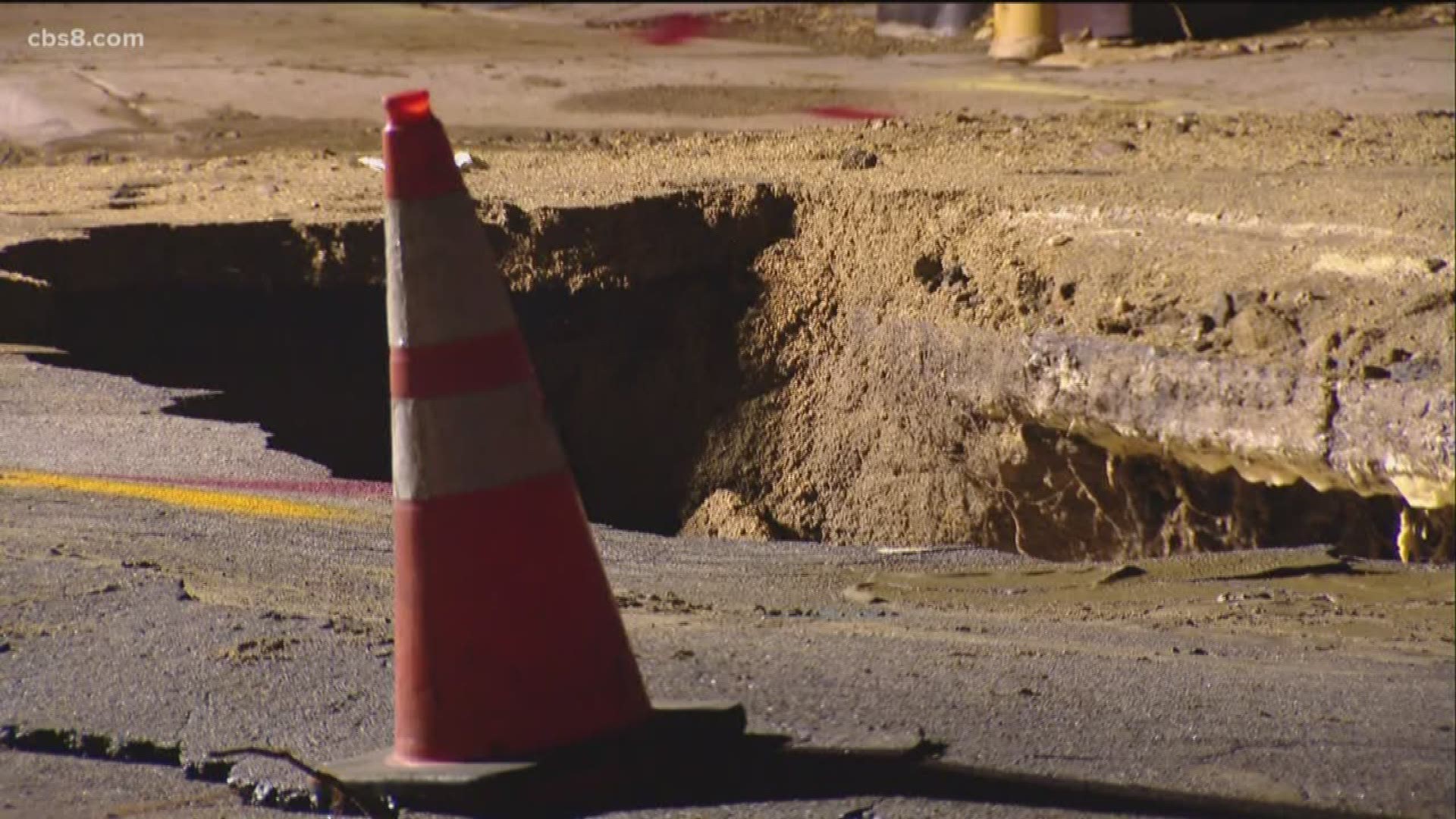 Officials said a 16-inch pipe near Cordial Rd. burst causing the water main break, leaving about 180 customers without water in the neighborhood.