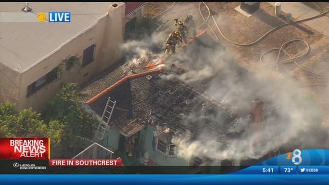 Fire heavily damages home in Southcrest | cbs8.com