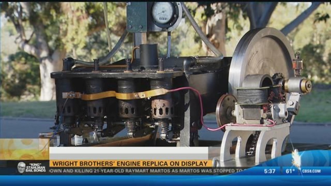 Wright brothers' engine replica on display