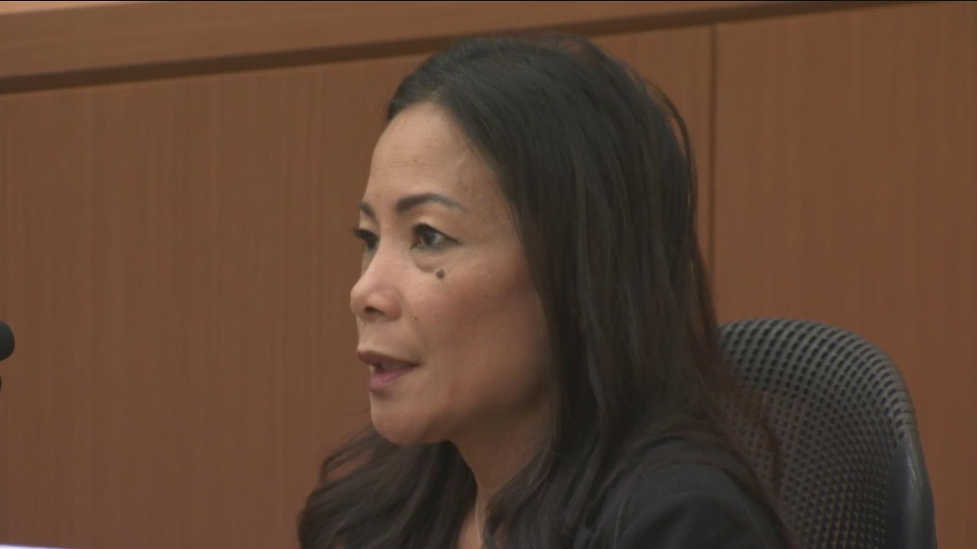 On Wednesday, Maricris Drouaillet took the stand in Downtown San Diego court.