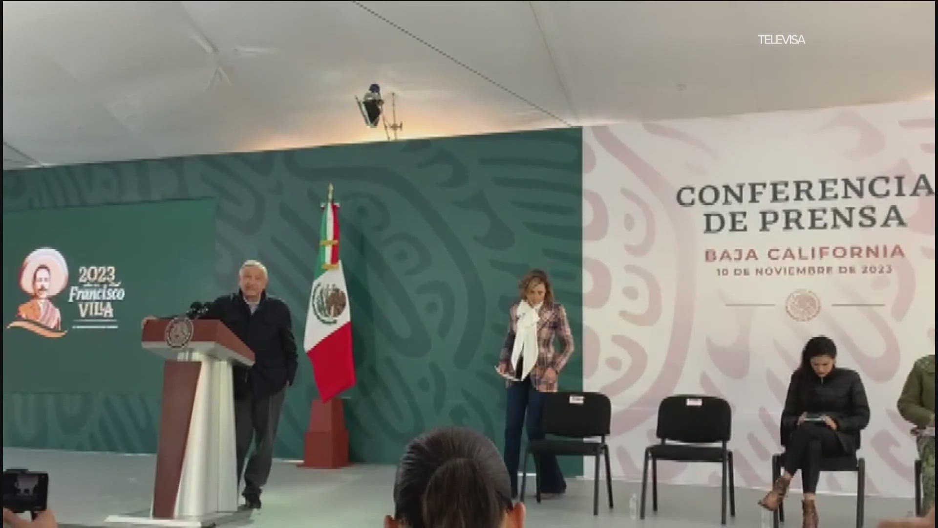 President's appearance comes as complaints of increased traffic going into Mexico.