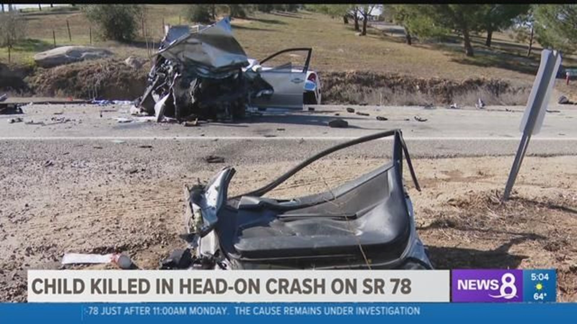 1 child killed, another injured in Ramona car crash, Highway 78 re