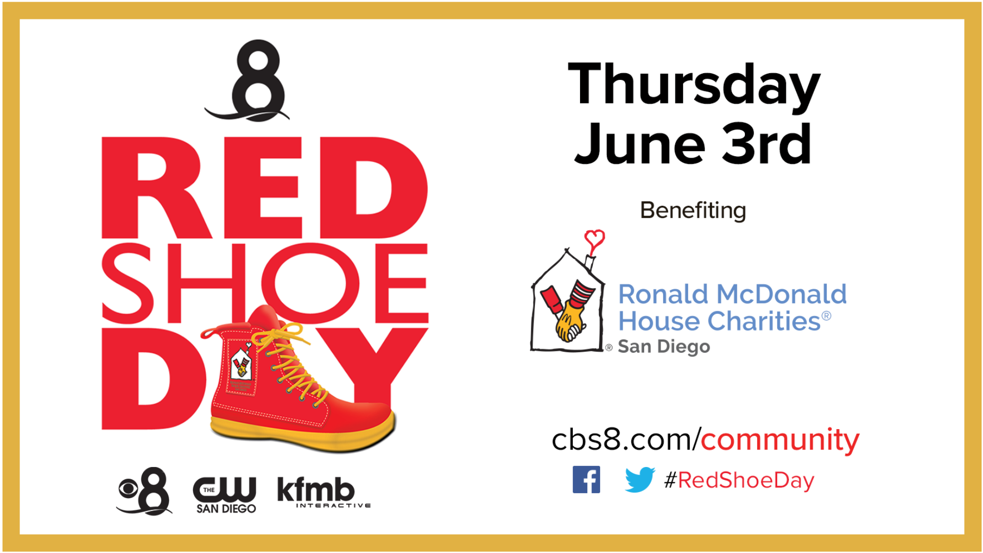 Save the Date, June 3, 2021, and help support San Diego's Ronald McDonald House to provide help for families of children in medical need.