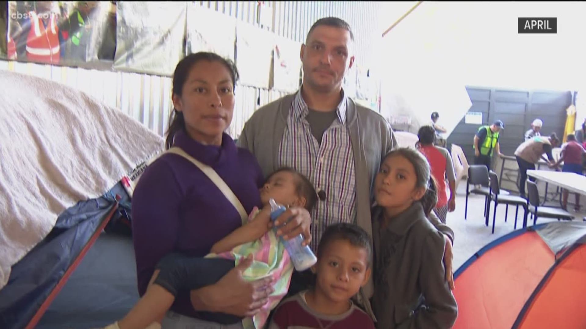 The family of a U.S. citizen living in Tijuana shelters for the past four months has crossed the border at San Ysidro to claim asylum.