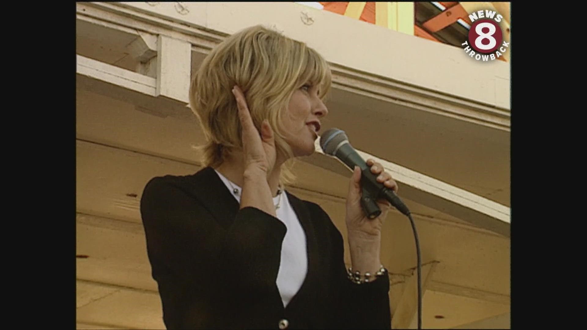Olivia Newton John performs at The Giant Dipper in Mission Beach in 1998