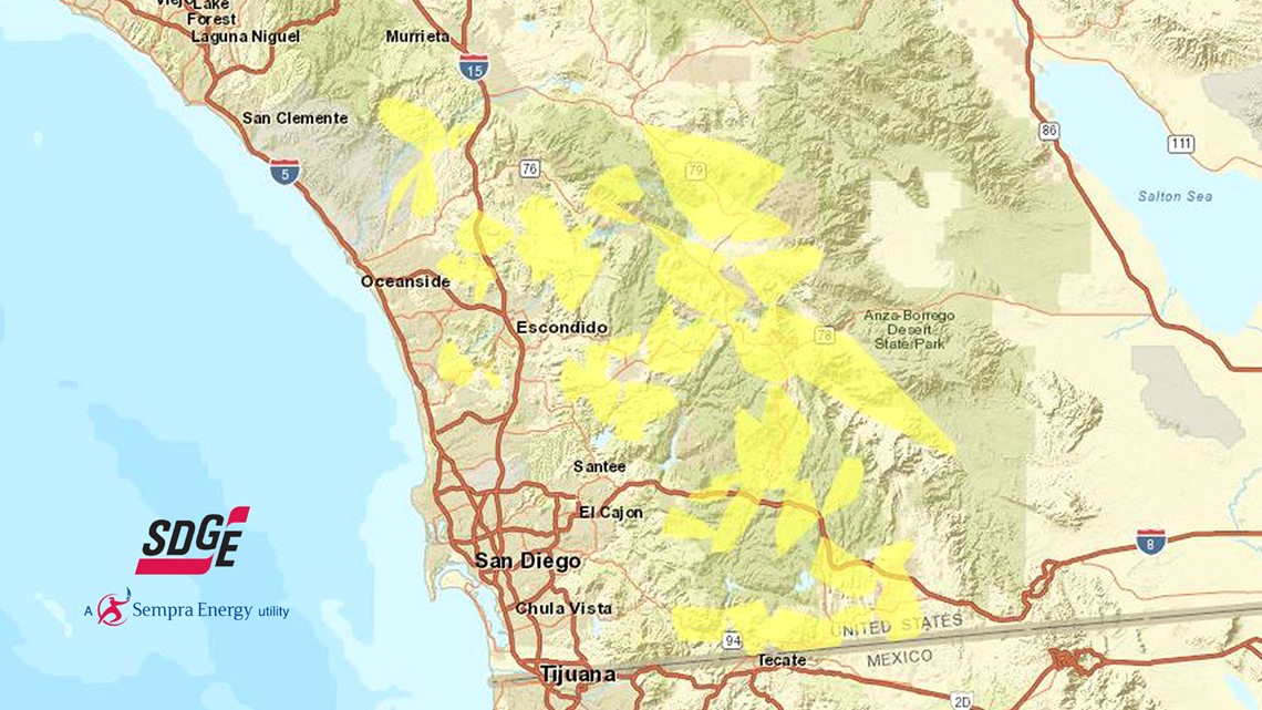 SDG&E shuts off power to some East San Diego County residents | cbs8.com