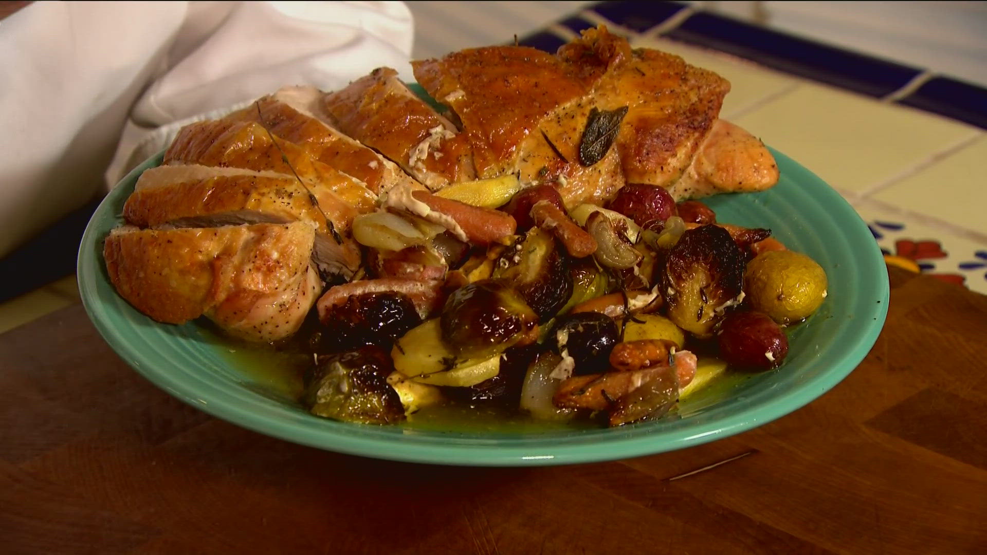 This roasted turkey breast makes a great centerpiece for your evening or holiday meal.