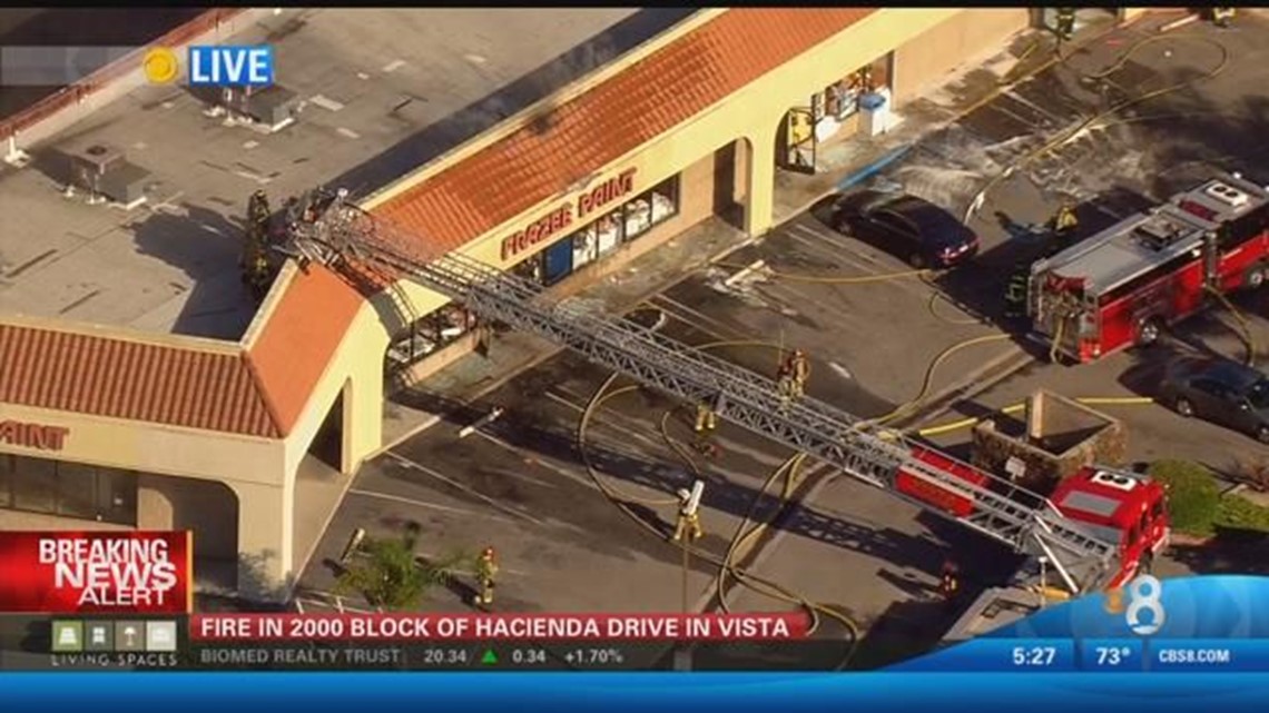 Fire breaks out at Vista paint store