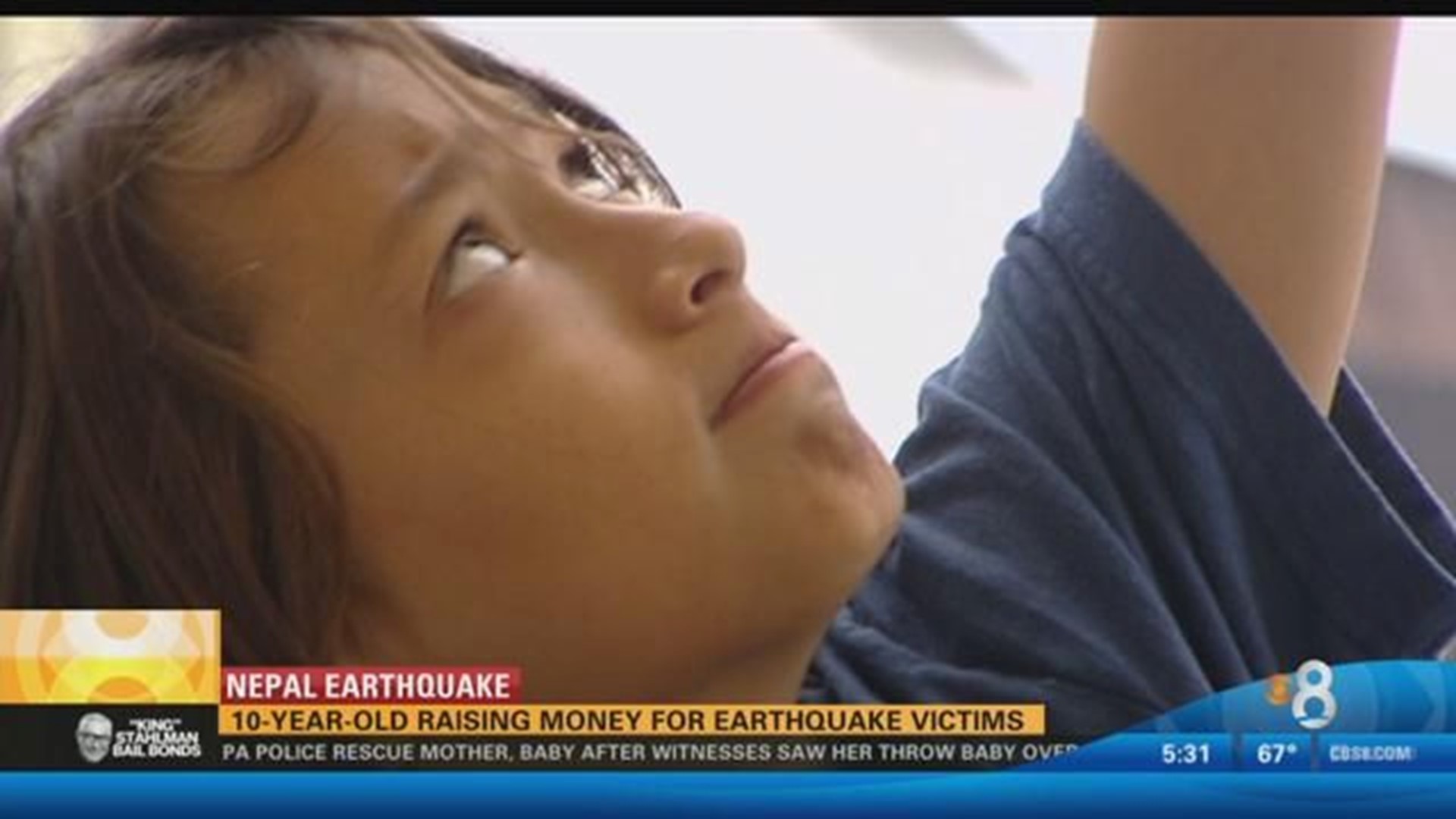 10 year old raising money for earthquake victims in Nepal