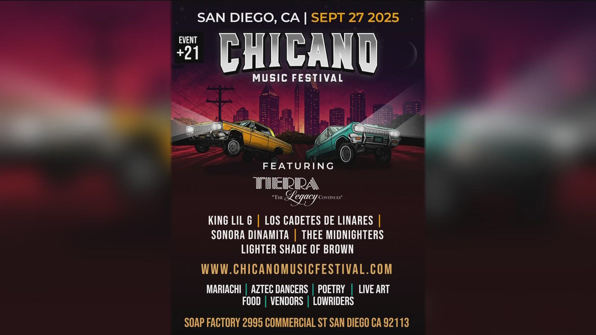 Chicano Music Festival comes to San Diego on Sept. 26th at the