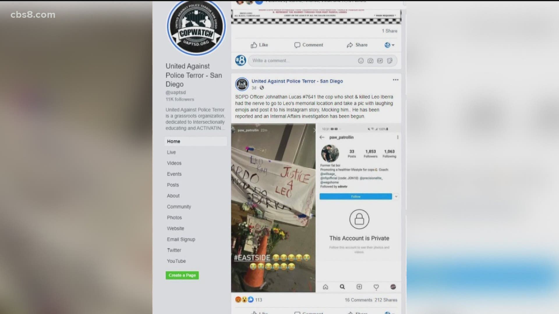 San Diego Police Launch Internal Investigation Into Officer S Concerning Instagram Post Cbs8 Com