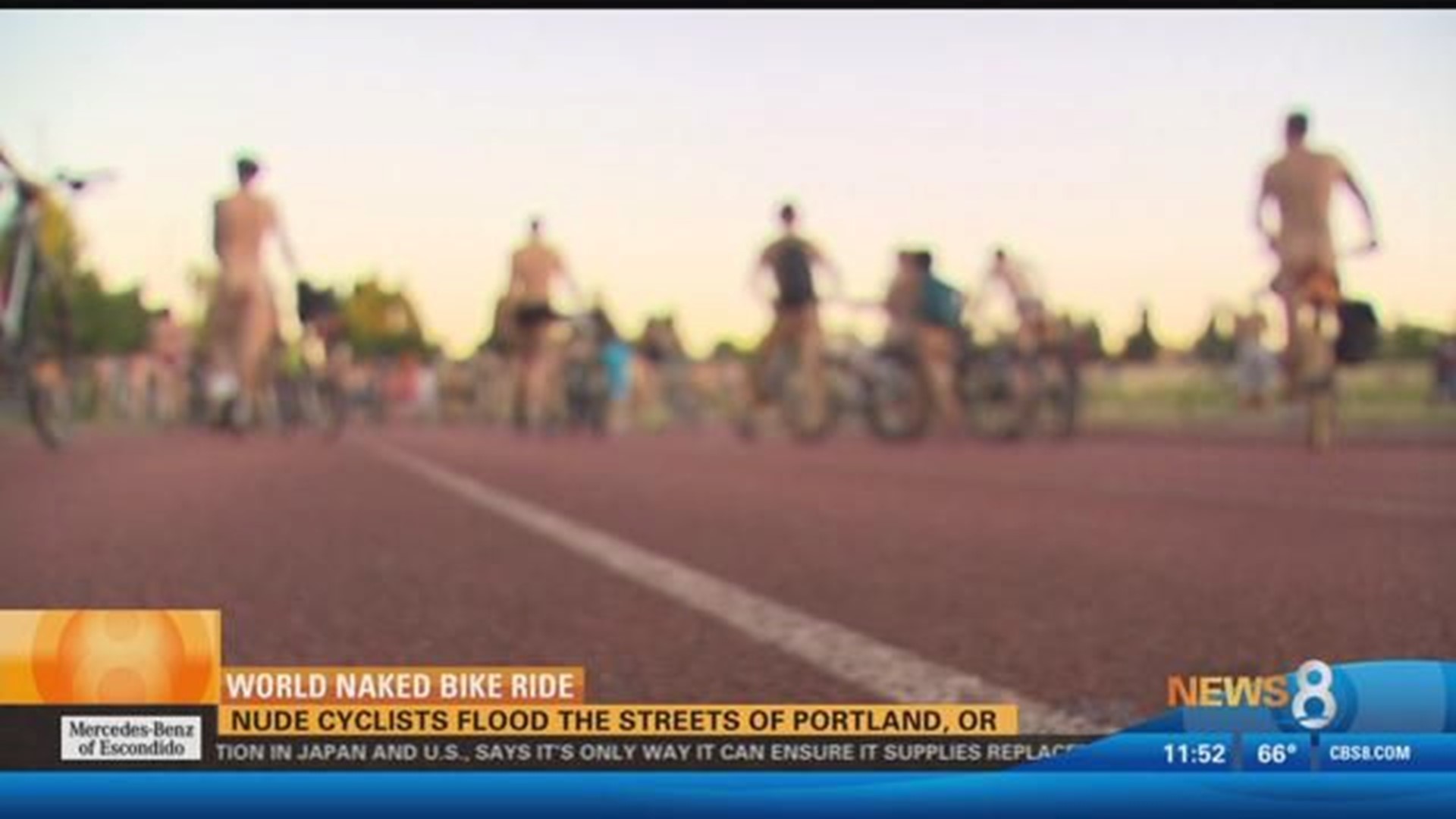 Nude cyclists flood the streets of Portland Oregon