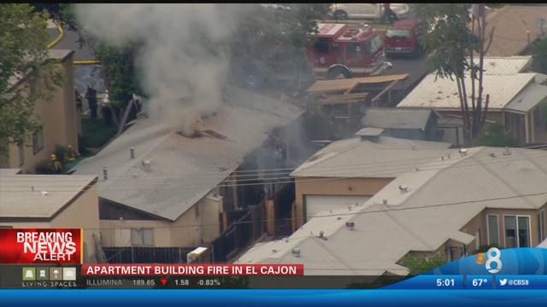 Four families displaced after El Cajon residential complex fire | cbs8.com