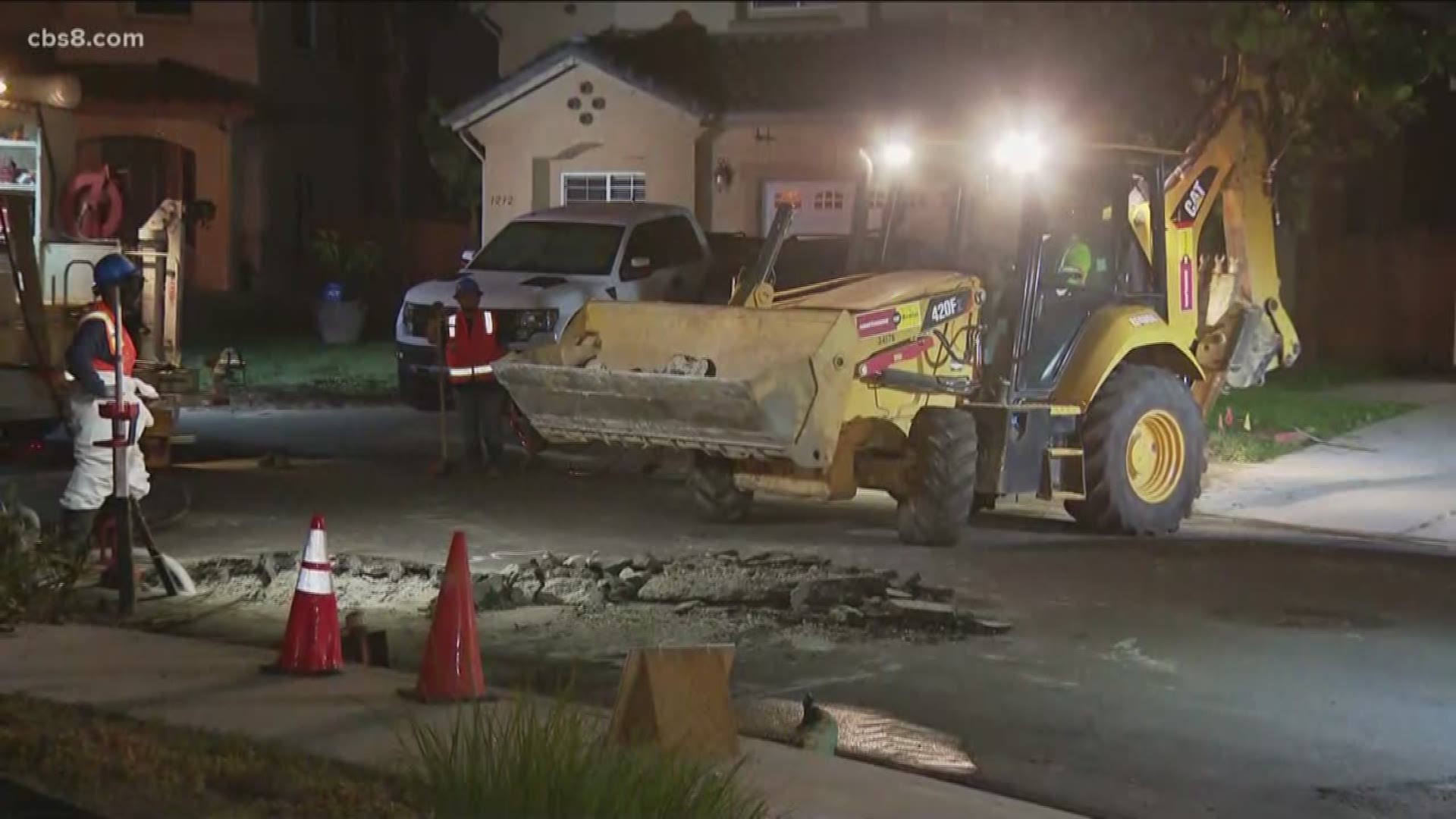 A gas leak in Otay Mesa Thursday night forced the evacuation of six homes and the shelter in place for eleven other homes along Riviera Pointe St.