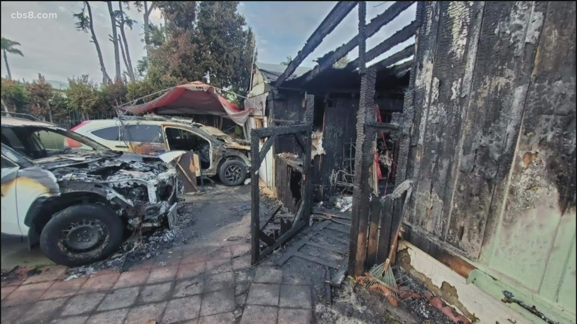 CBS 8 spoke to the family who said it was their dog who woke them up to their house engulfed in flames.