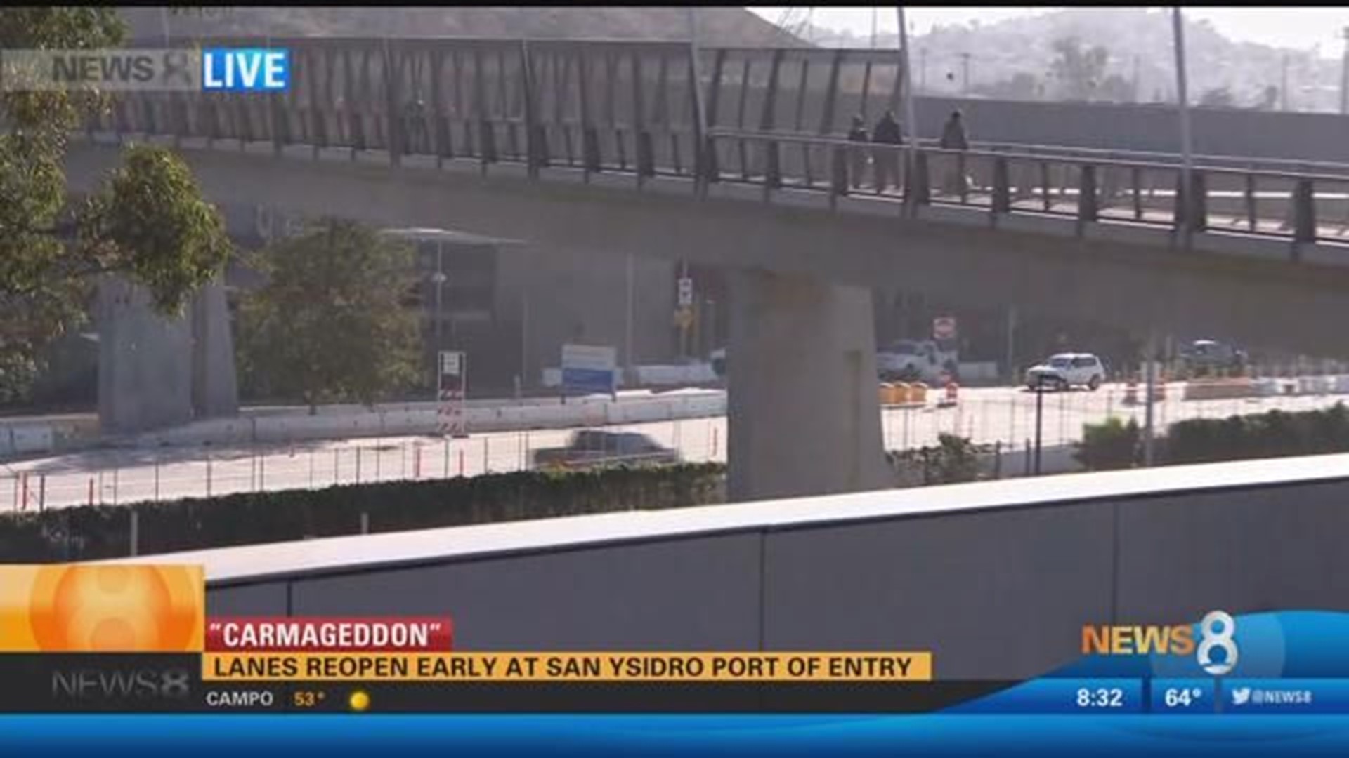 Lanes reopen at San Ysidro Port of Entry