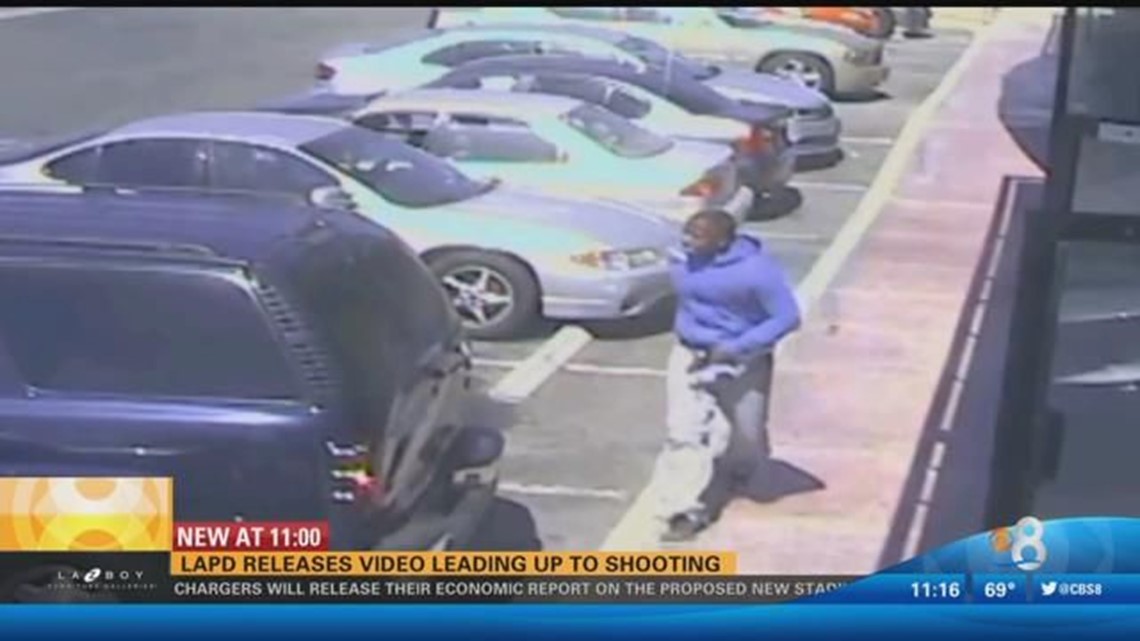 LAPD releases video showing suspect with gun before shooting | cbs8.com