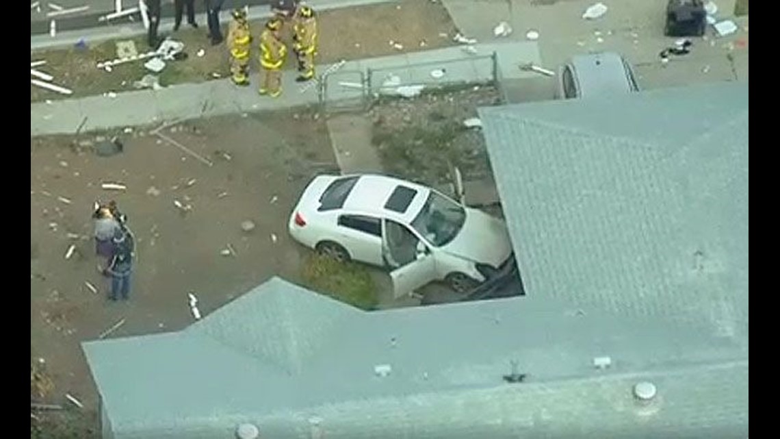 Car crashes into house in Skyline