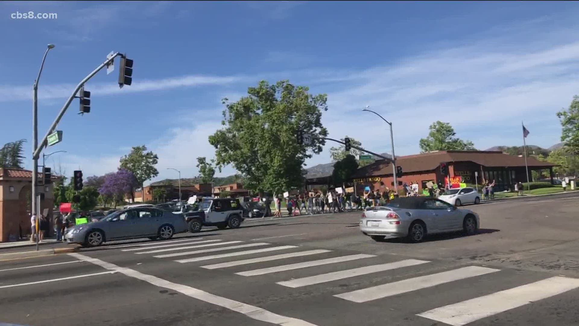 Peaceful protests underway in Poway