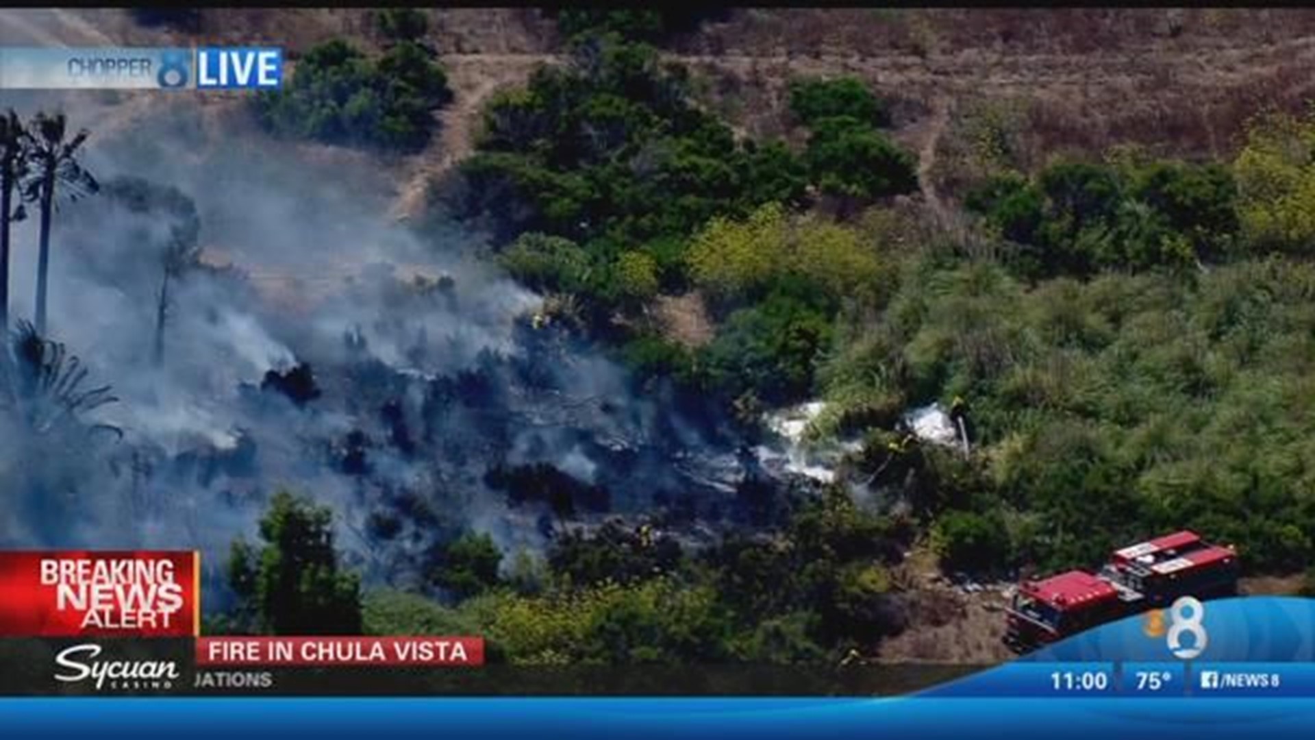Brush fire burning in chula vista cbs8