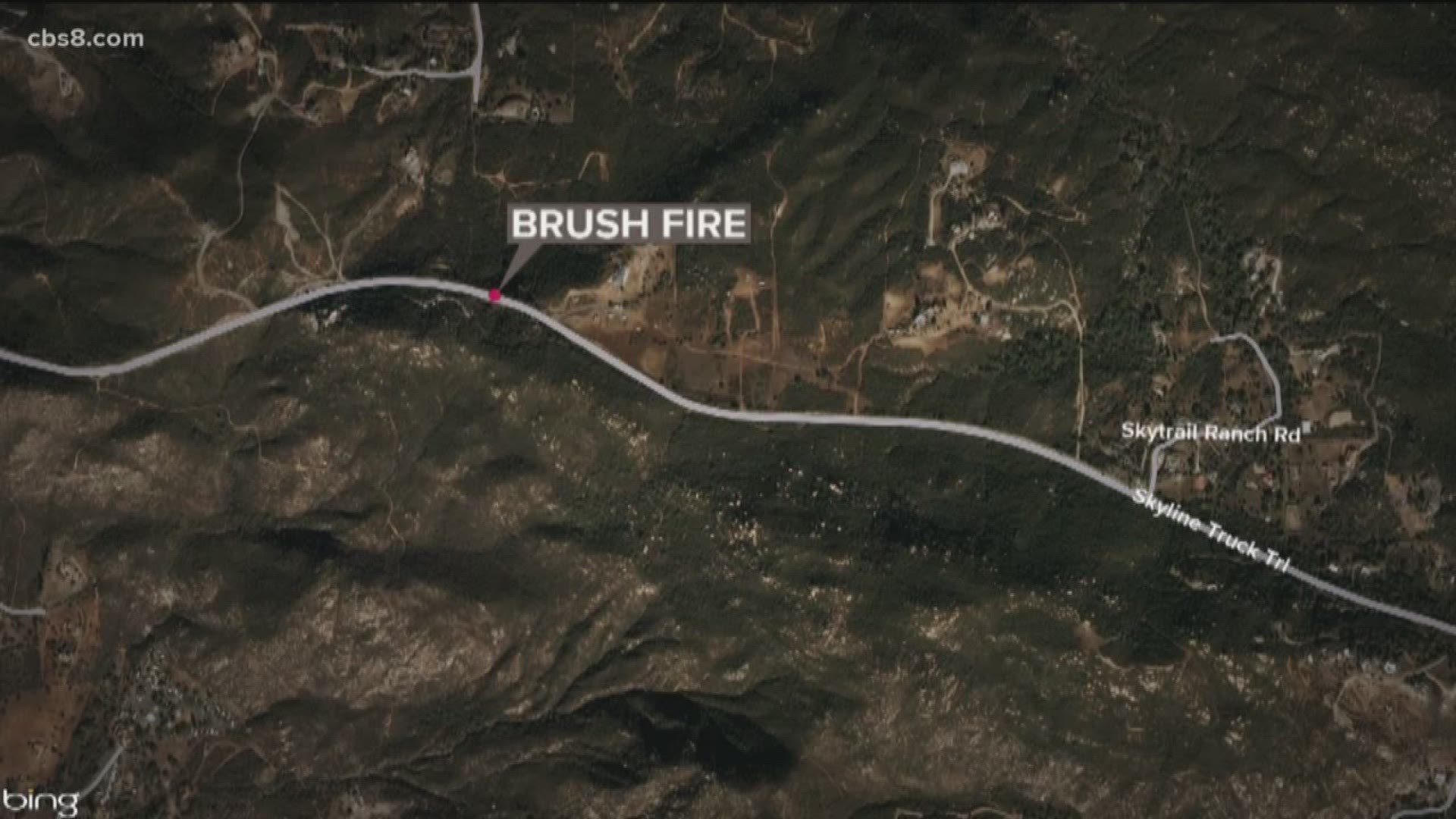 A three acre brush fire is burning in Lyons Valley in Jamul Wednesday night, according to Cal Fire San Diego.