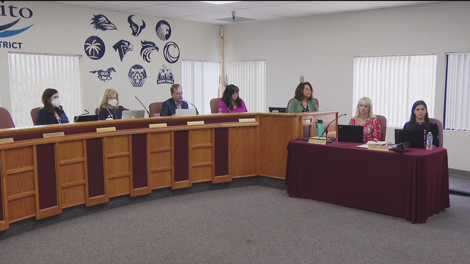 The San Dieguito Union High School District heard passionate statements from parents and students during its board meeting on Thursday.