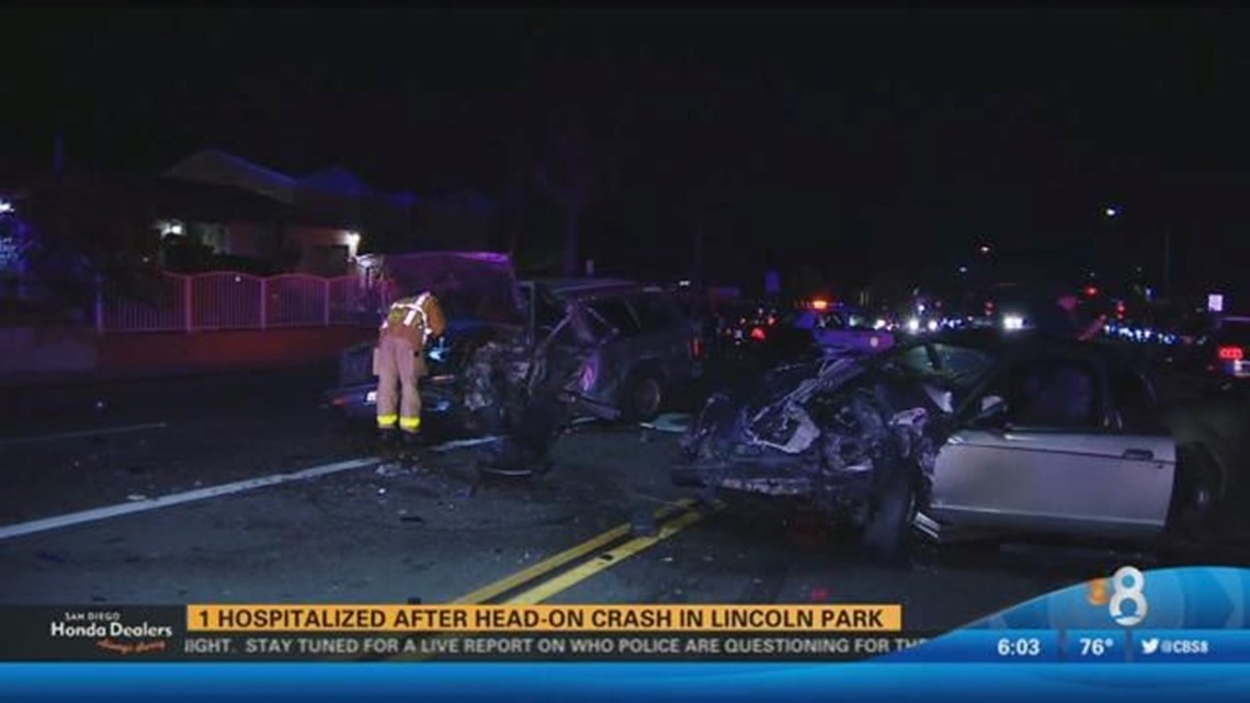 1 hospitalized after headon crash in Lincoln Park