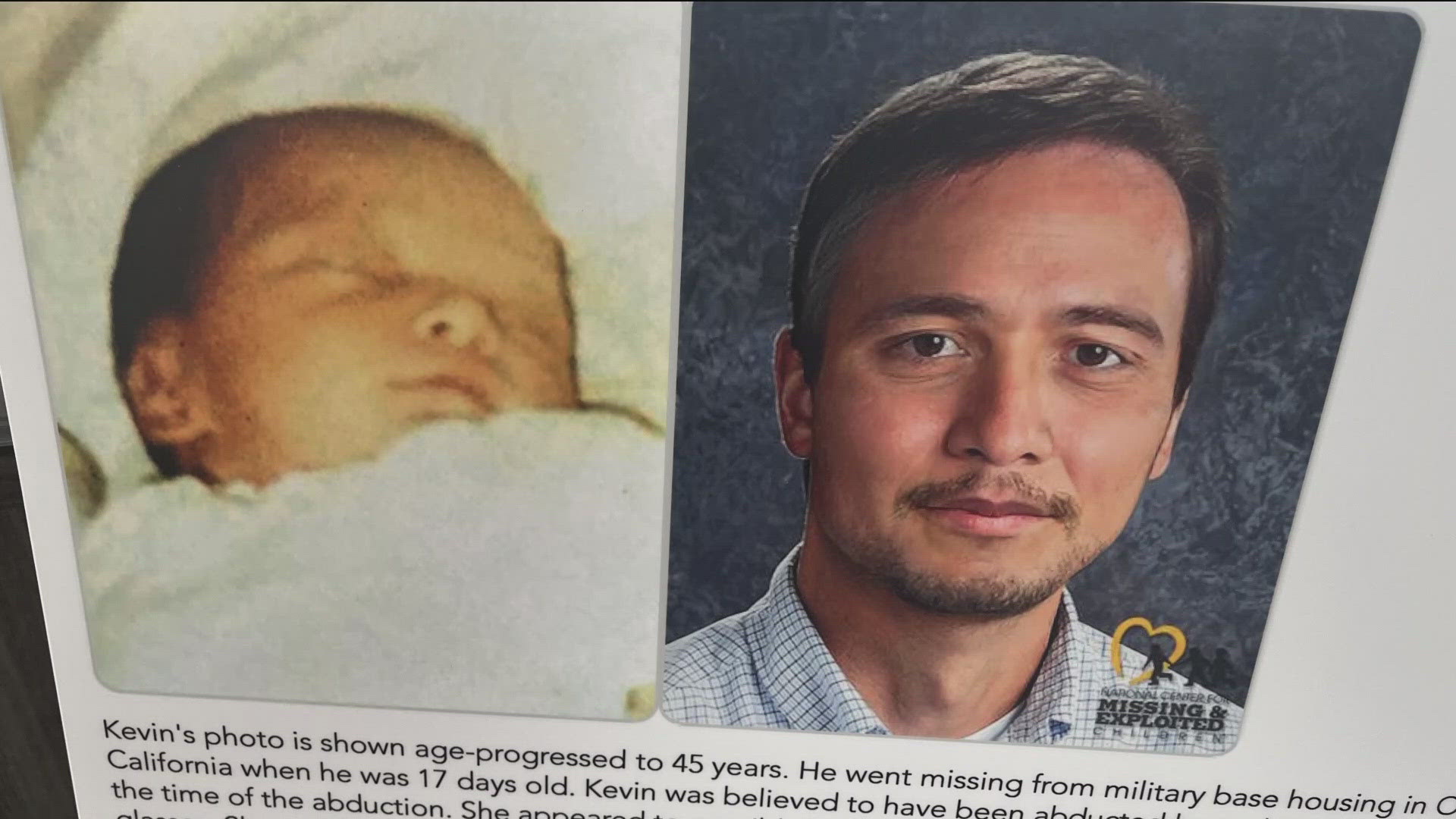 FBI released a new age progression photo on Tuesday of a baby that was kidnapped 45 years ago in Oceanside.
