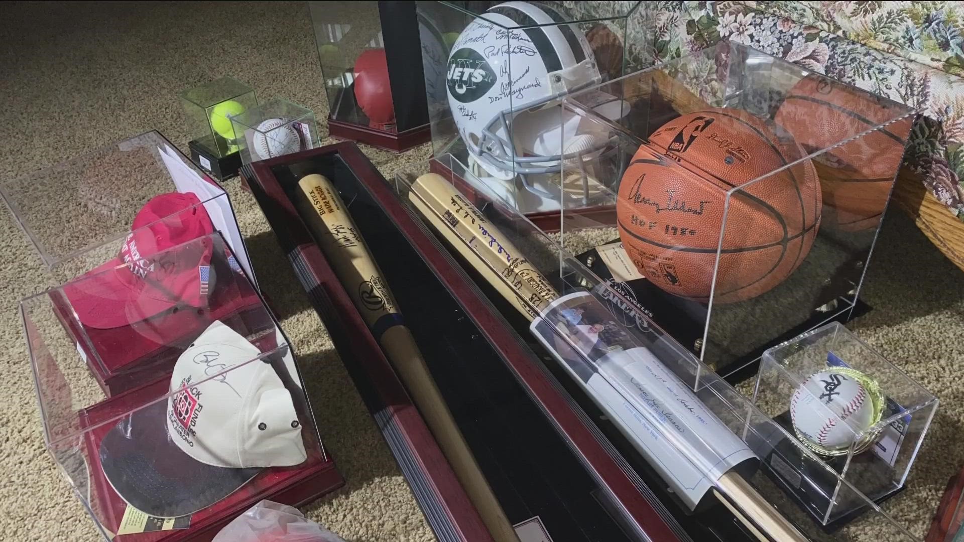 Gear signed by Michael Jordan, Mike Tyson, Brett Favre, Kobe Bryant and many stars will be auctioned off by Armed Services YMCA San Diego.