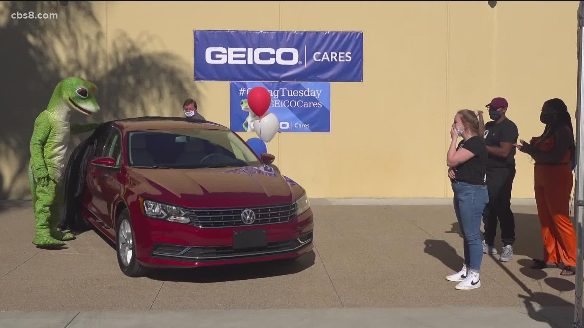 Giving Tuesday was especially memorable for two local Navy service members who each received a newly refurbished car from GEICO and Caliber Collision.