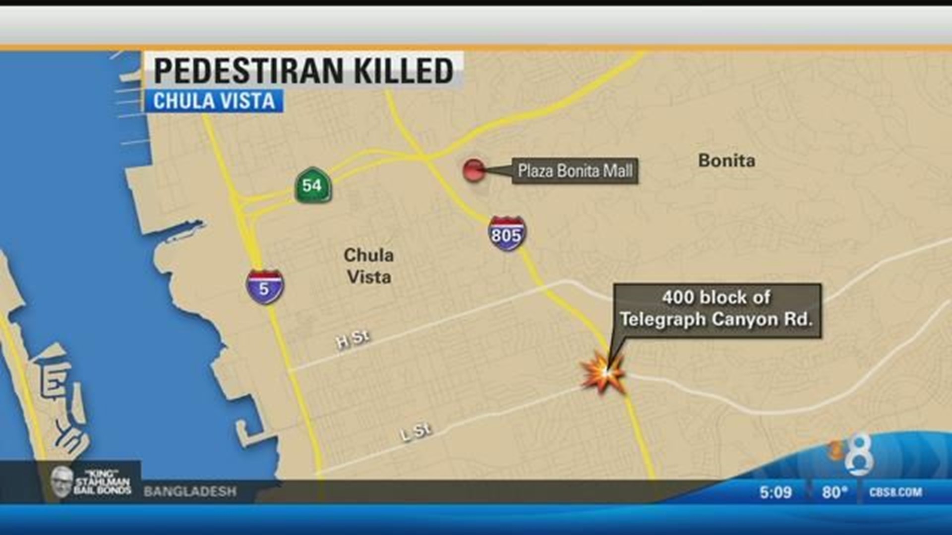 Pedestrian hit and killed by car in Chula Vista | cbs8.com