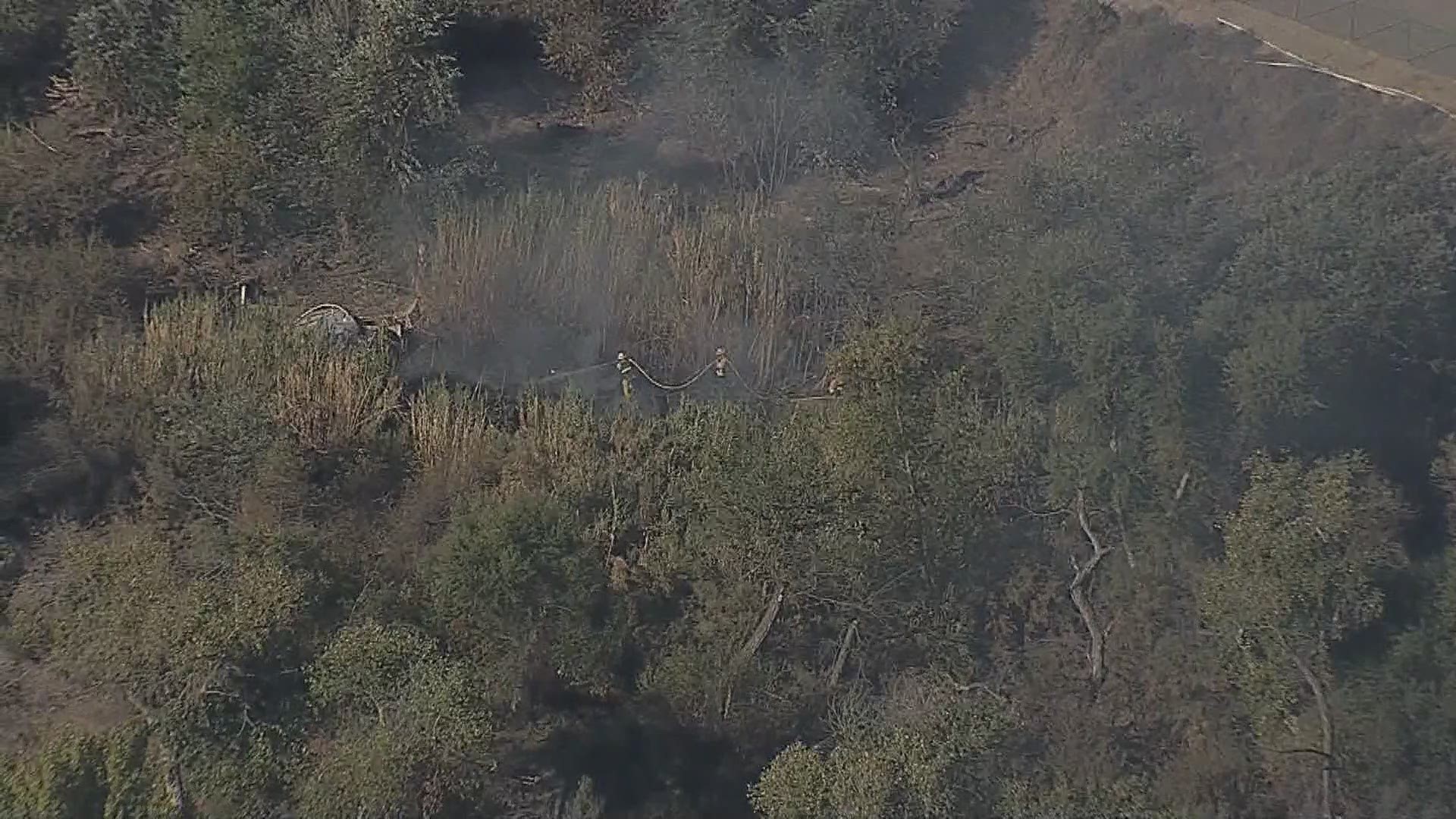Crews make quick work of a brush fire that broke out early Monday morning in the 10000 block of Channel Road, according to the California Highway Patrol.