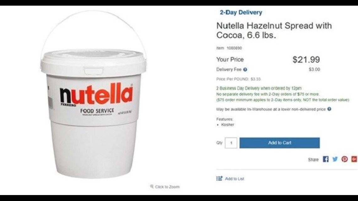 Costco sells a 7pound tub of Nutella for all you hazelnut spread