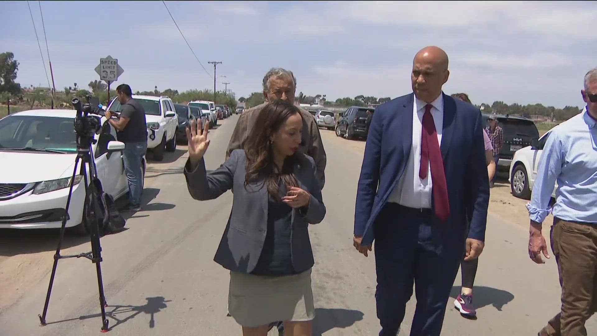 Senator Cory Booker toured the Tijuana River Valley on Thursday, alongside Imperial Beach Mayor Paloma Aguirre and Congressman Juan Vargas.