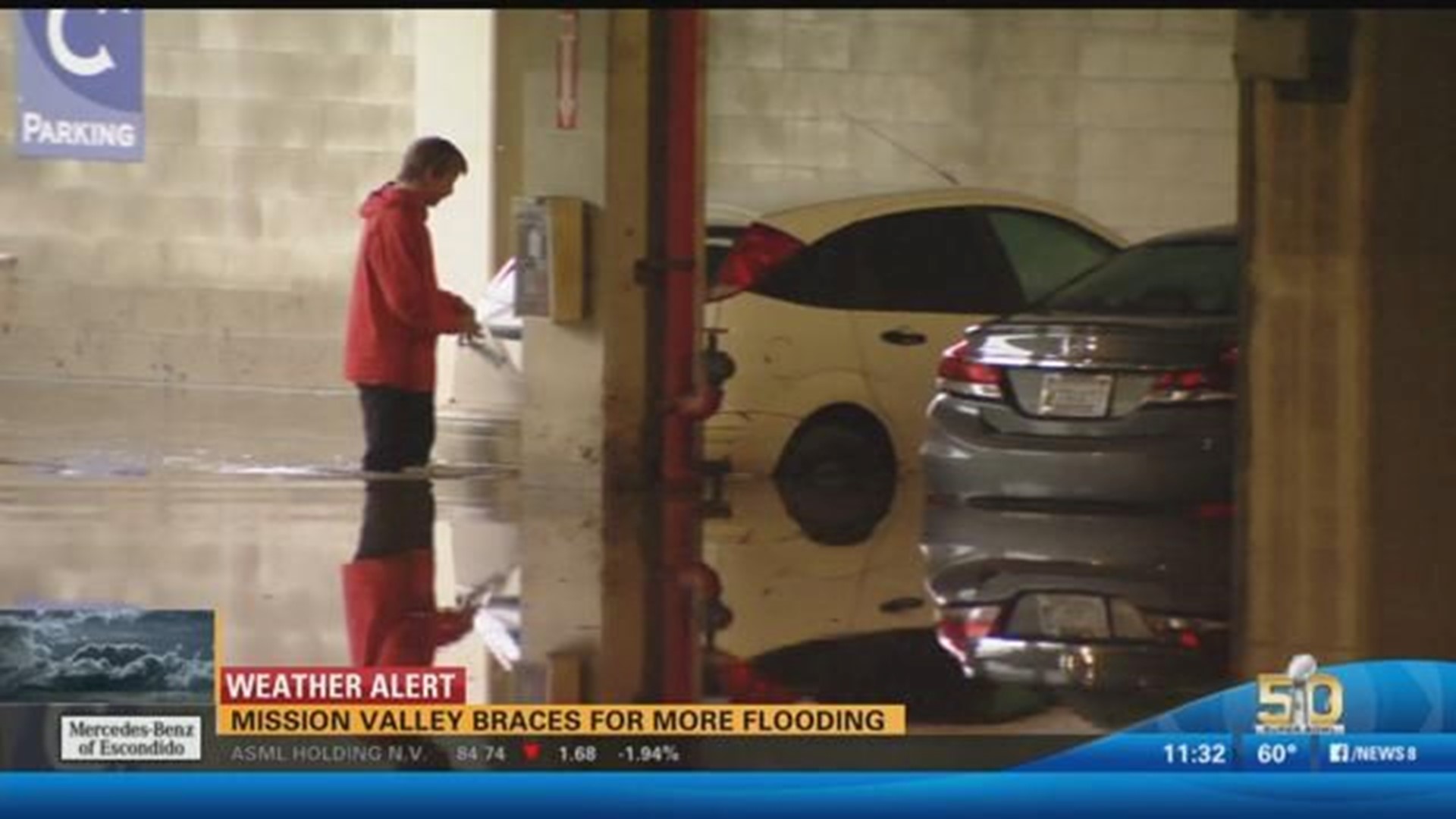 Fashion Valley Mall garage flooding (:06)