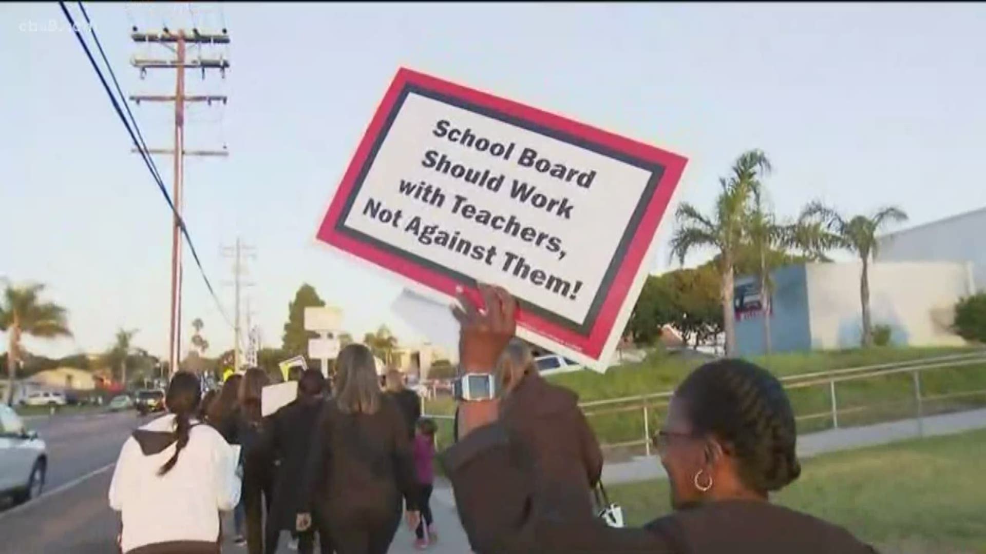 Hundreds of Chula Vista Elementary School teachers took to the streets today demanding better pay and benefits.
