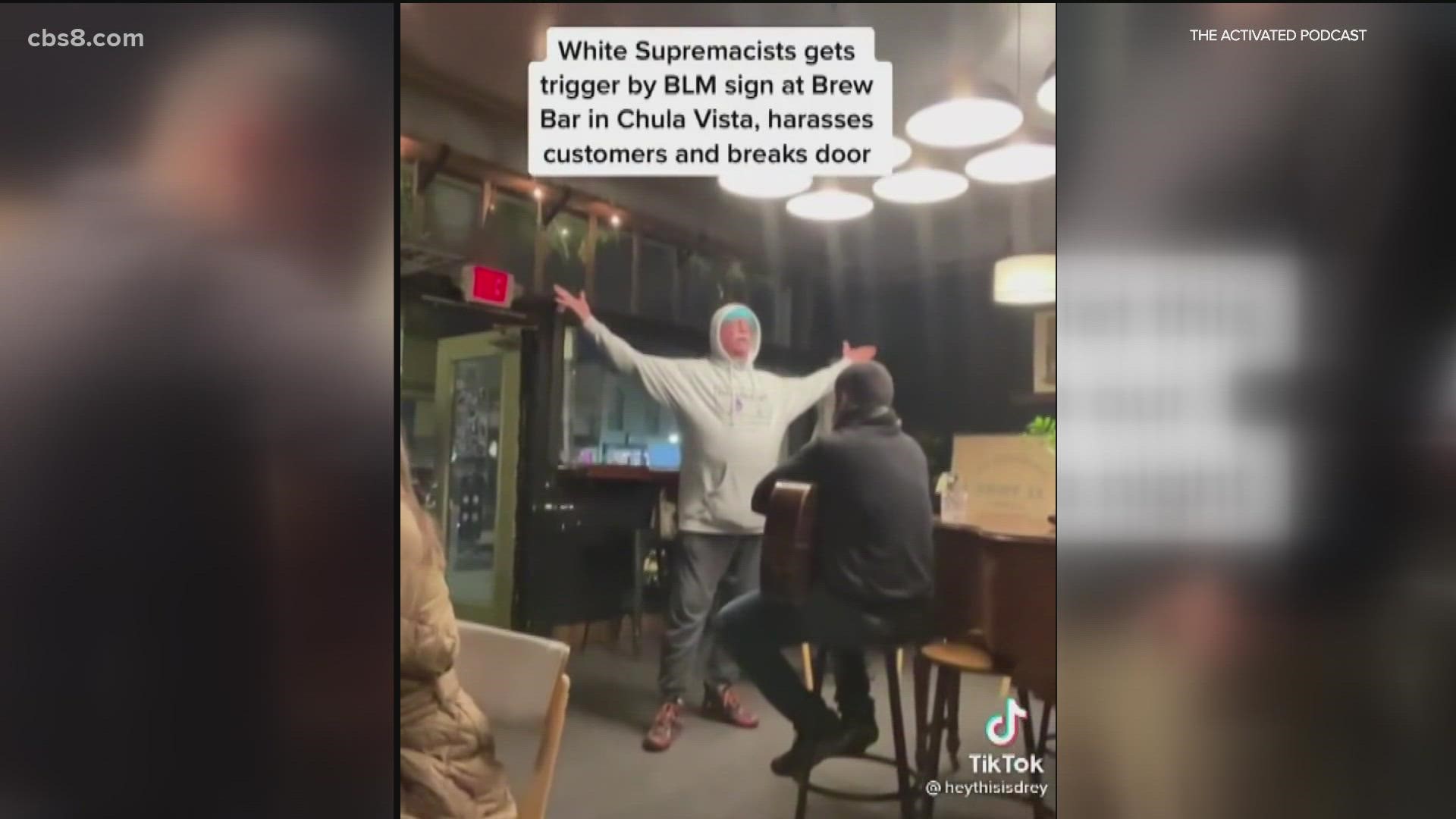A Chula Vista coffee shop is taking action against a man they say went on a screaming rampage inside their business last week because of a Black Lives Matter sign.