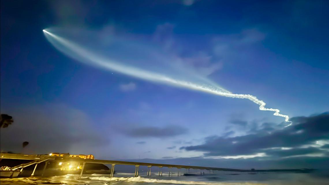 SpaceX Falcon 9 rocket release from Vandenberg Area Drive Base