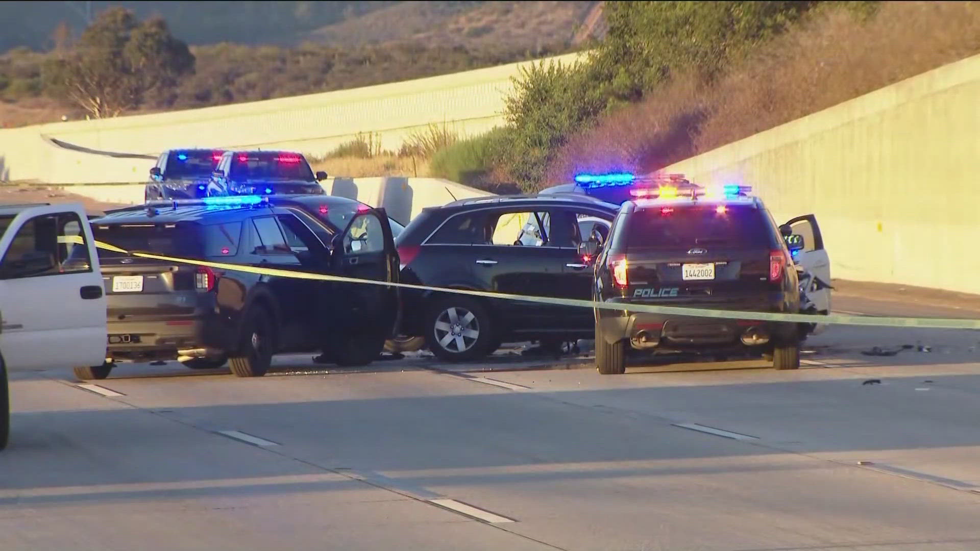 A vehicle pursuit by Escondido Police ended with a crash and shooting, leaving one woman dead in Miramar.