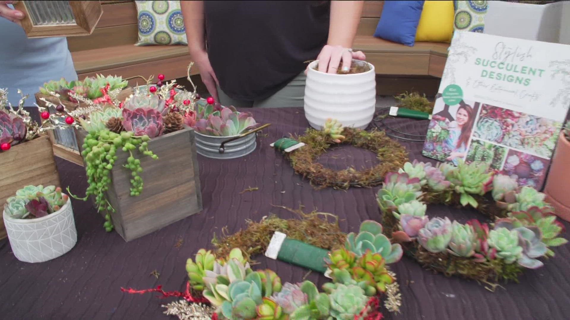 Jessica Cain from In Succulent Love demoed some unique gifts you can make at home for people.