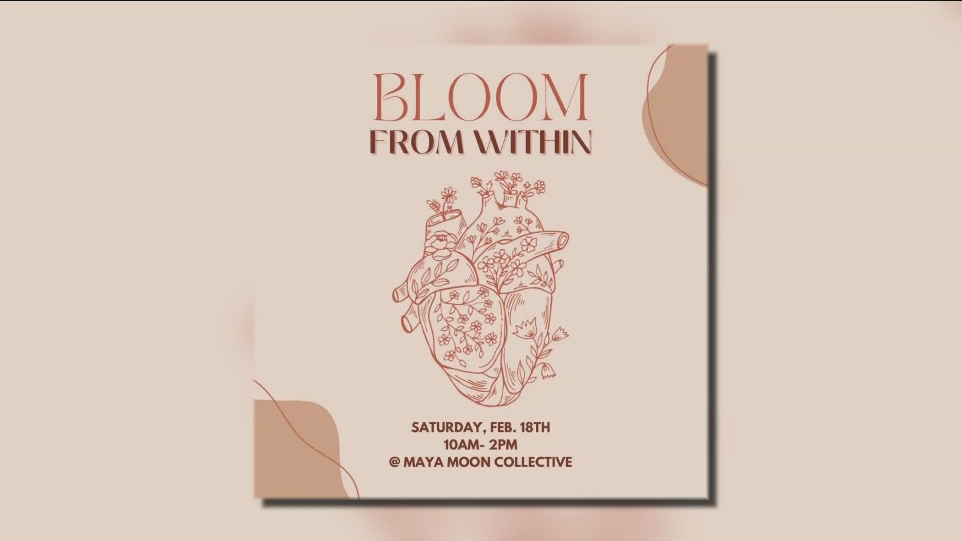 The "Bloom from Within" wellness event will be on Saturday February 18th and is hosted by three local Latina-owned brands to promote self-love.
